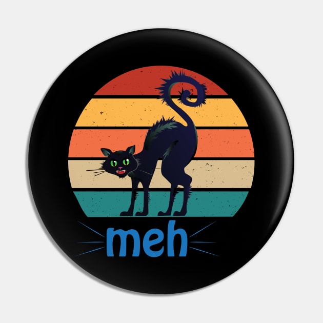 Cat Vintage Retro, meh Pin by unique_design76