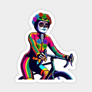 Colorful Catrina cycling Magnet