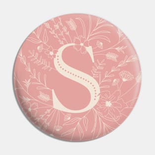 Botanical Letter S (Hibiscus Pink) Pin