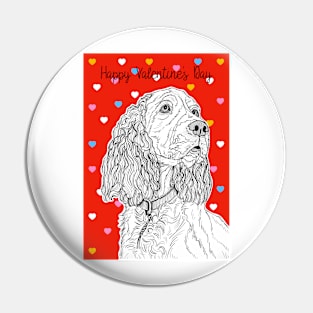 Spaniel Valentine's Day Greeting Pin