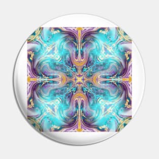 Aqua Nebula Kaleidoscope Pin