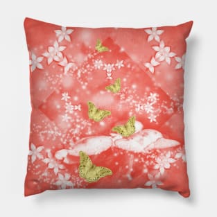 Magical toadstools and gold butterflies Pillow