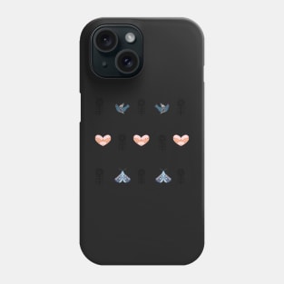 Hearts, Moths & Birds Phone Case