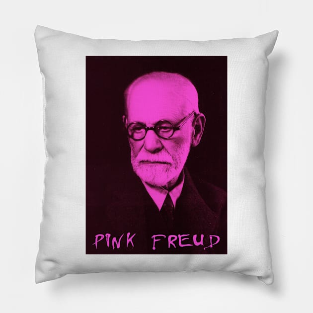 Pink Freud: Psychoanalytic Parody Design Pillow by Jarecrow 