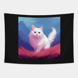 A Bundle of Fluff: The Cutest White Cat Moments Tapestry