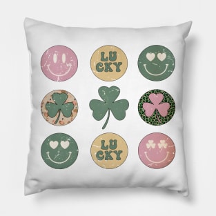 Retro St. Patrick's Day, Clover, Hearts Retro Groovy Pillow