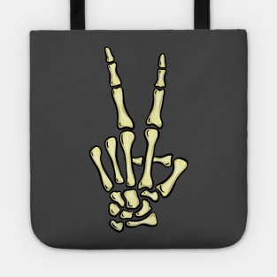 Creepy Halloween Skeleton Hand Gesture Swearing Tote