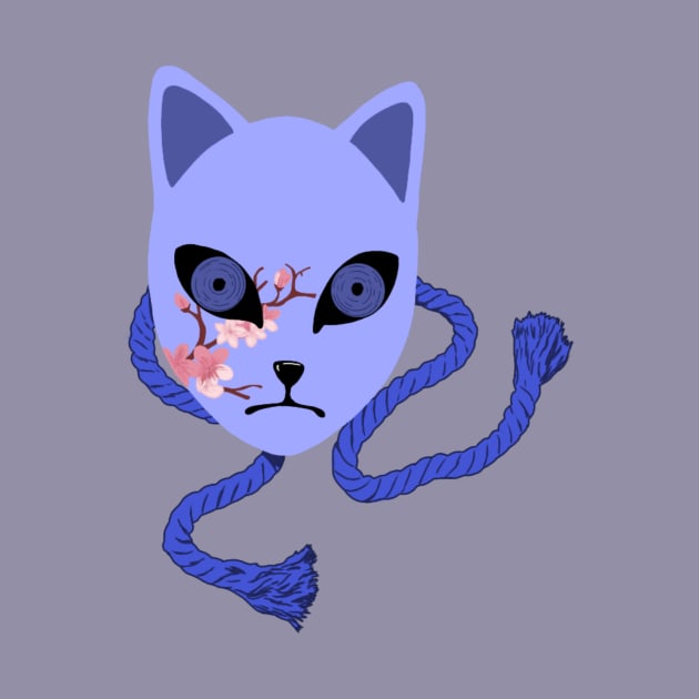 Sakura Fox Mask (Blue) by Basicallyimbored