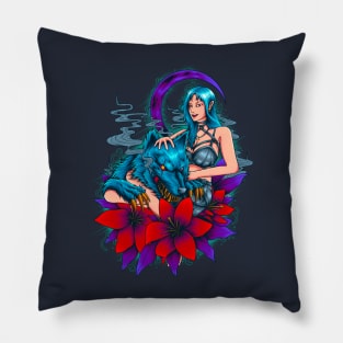 wolf woman Pillow