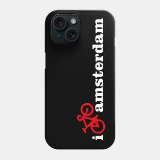 I Bike Amsterdam - White and Red Phone Case