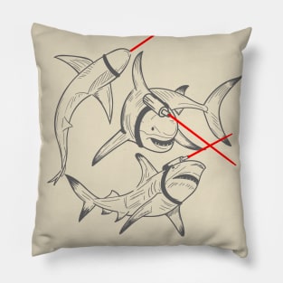 Sharks with Laser Beams Pillow
