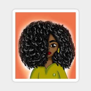 Cute black girl digital art Magnet