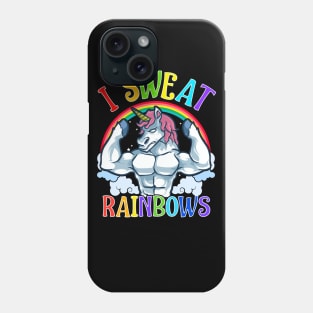 Unicorn I Sweat Rainbows Workout Gym Phone Case