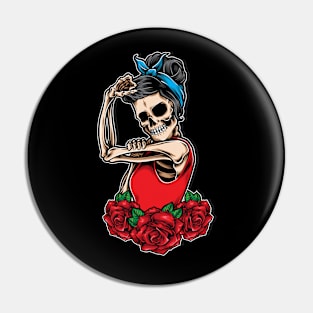 Feminist Skull Pin