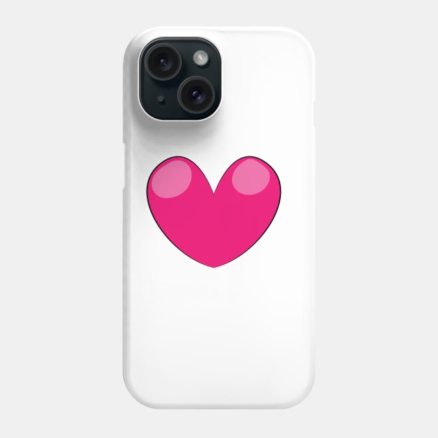 Bright Pink Love Heart Phone Case by nickemporium1