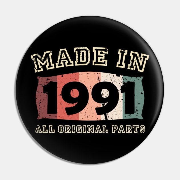 Made 1981 Original Parts 40th Birthday Pin by jodotodesign