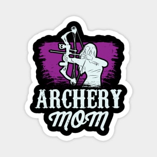 Archery Mom Bow & Arrows Silhouette Sporty Woman Magnet