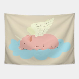 Unipiggy sleeping on a cloud Tapestry