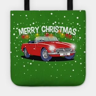 MGB Vintage Car Merry Christmas Tote