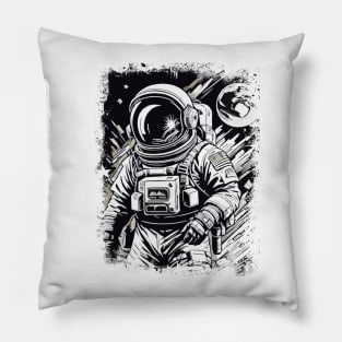 Astronaut in space Abstract Science fiction illustration Pillow