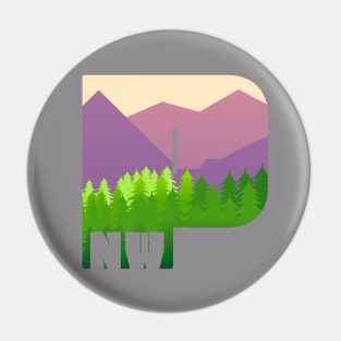 PNW mountains and trees Pin