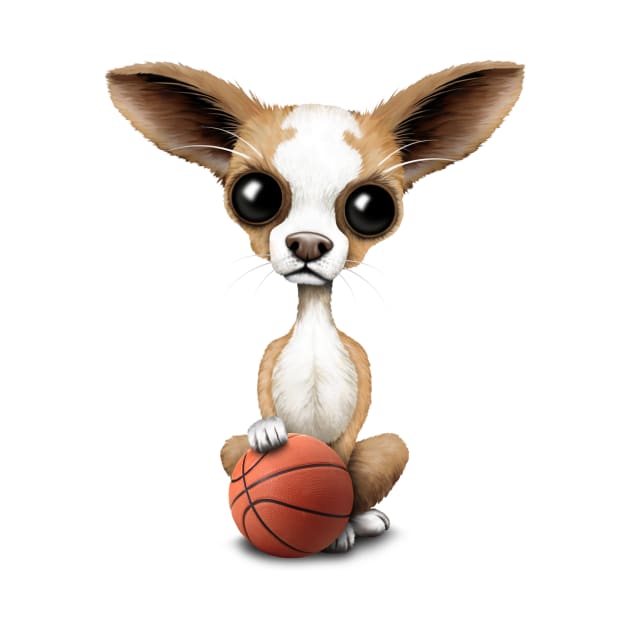 Chihuahua Puppy Dog Playing With Basketball by jeffbartels