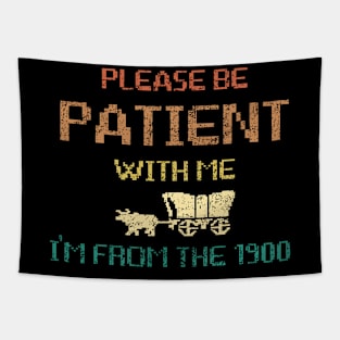 Please Be Patient With Me I'm From The 1900s Gen X Millenial Funny 8-Bit Tapestry