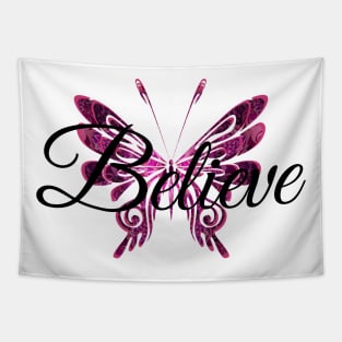 Believe Mandala Butterfly Tapestry