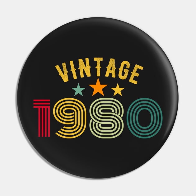 Vintage 1980 Birthday design Pin by PlusAdore