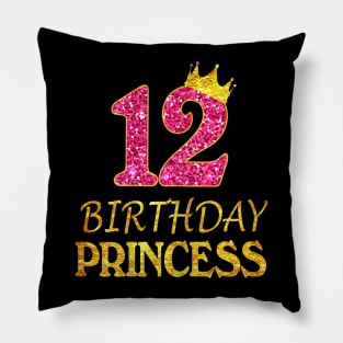 Womens 12th Birthday Princess Girl Tee For 12 Years Old Pillow