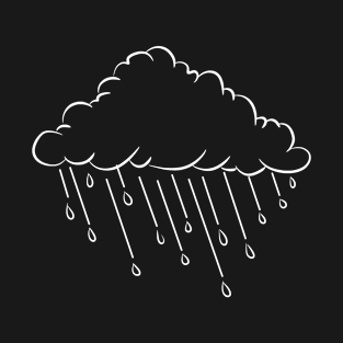 Rain Cloud Line Art Drawing T-Shirt