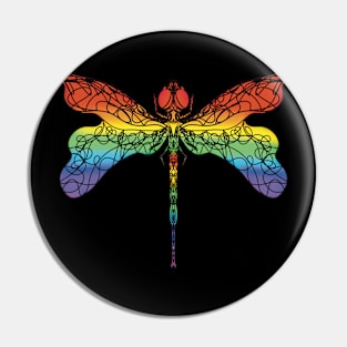 Rainbow Dragonfly Pin