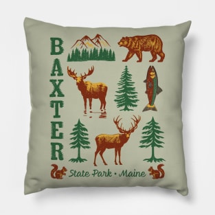 Baxter State Park Maine ME Animal Lovers Hiking Vintage Design Souvenirs Pillow