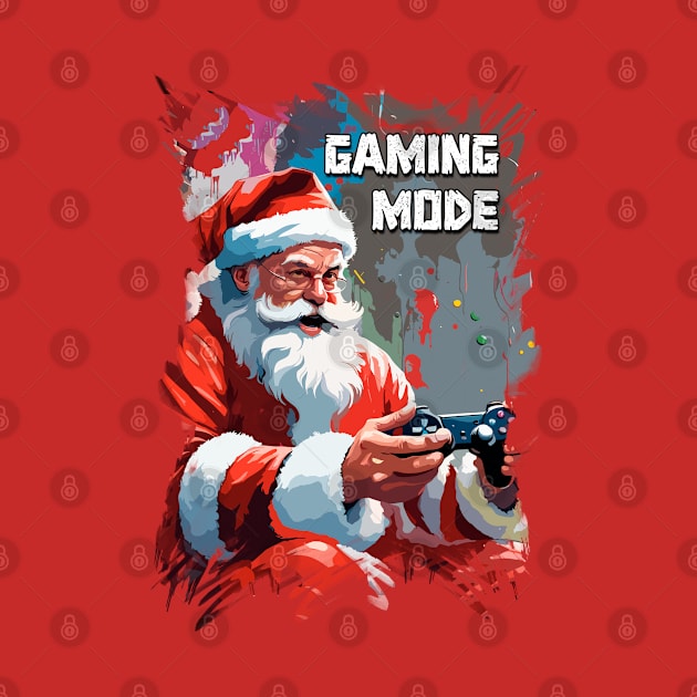 Santa Claus  Funny Gamer Playing Video Games on XMAS by Naumovski