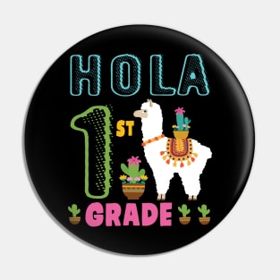 Cactus On Llama Student Happy Back To School Hola 1st Grade Pin