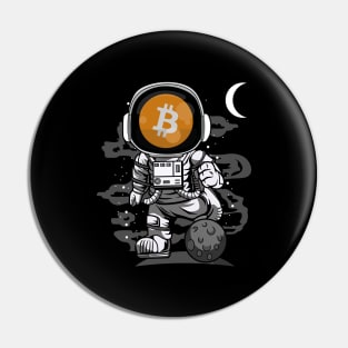 Astronaut BitCoin BTC To The Moon Crypto Token Cryptocurrency Wallet Birthday Gift For Men Women Kids Pin