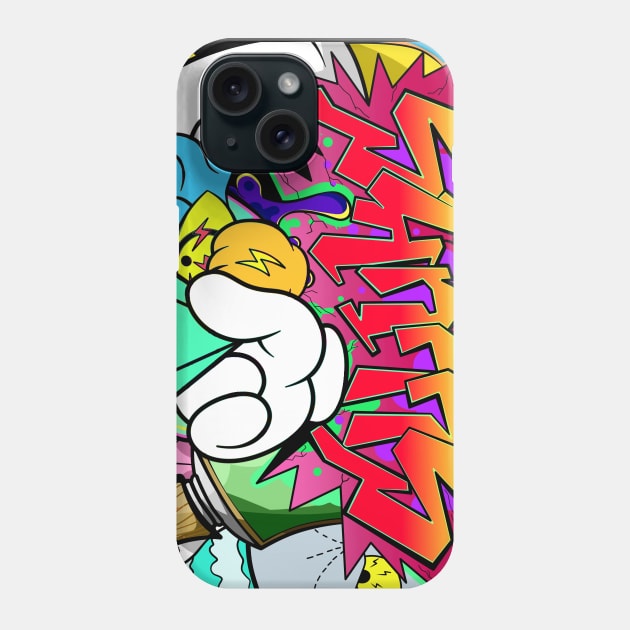 Dope Slluks spray painting logo lettering graffiti illustration Phone Case by slluks_shop
