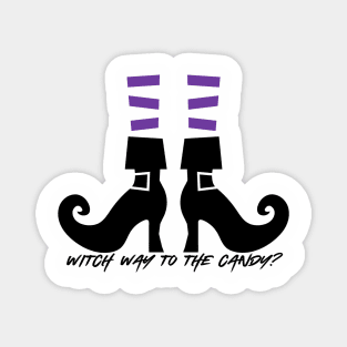 Witch Boots Witch way to the Candy Halloween graphic design Magnet