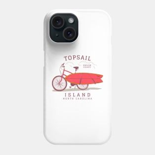 Topsail Island, NC Summer Vacation Bike and Surfboard Phone Case