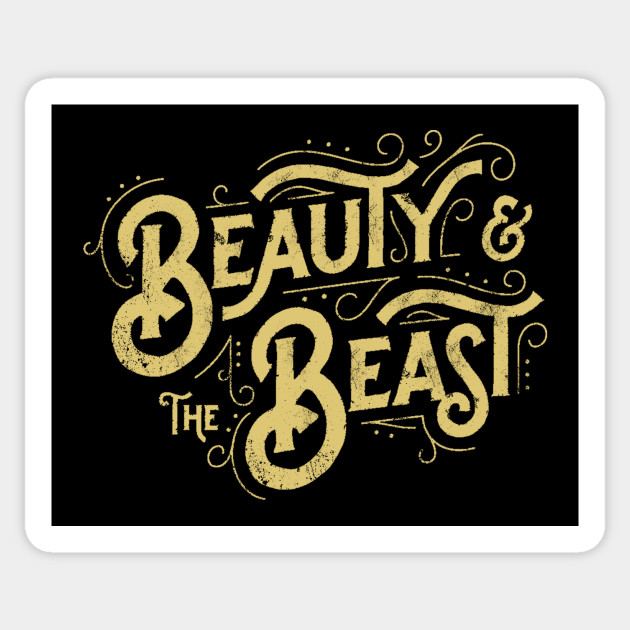 Beauty And The Beast Vintage Typography Beauty And The Beast Sticker Teepublic