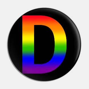 Rainbow Letter D Pin