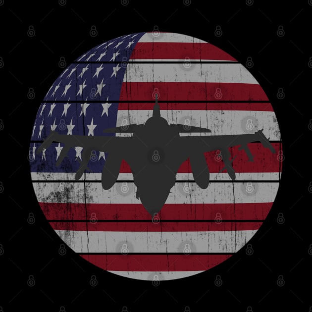 Retro Fighter Jet USA Flag Patriot Plane by Urban7even