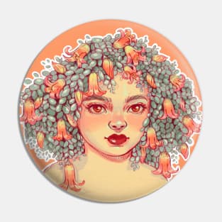 A girl with plants on her head Pin