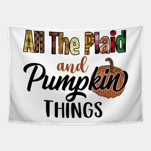 All the Plaid and Pumpkin Things Tapestry