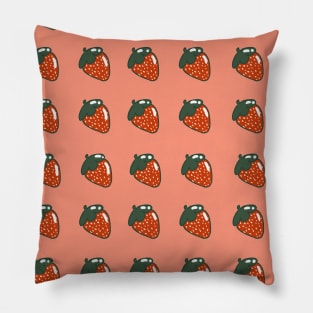 Red Cute Strawberries Pattern Pillow