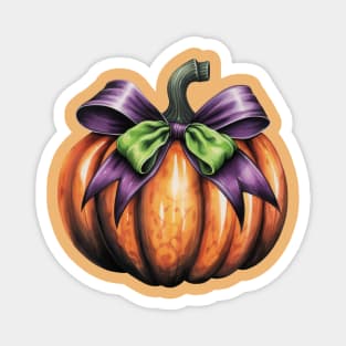 Fall Pumpkin with Big Bow Magnet