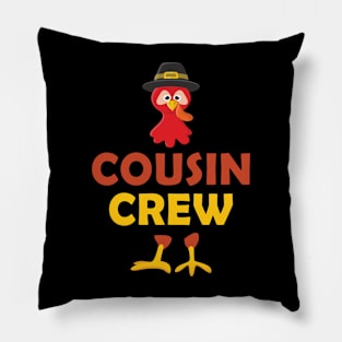 Thanksgiving cousin crew with cool turkey for family holiday Pillow