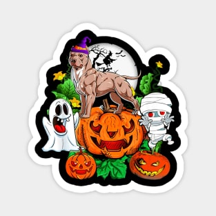 Halloween Costume Pitbull Boo Pumpkin Funny Gift Idea Magnet