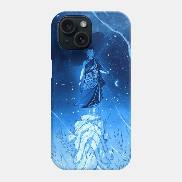 Peaceful Warrior Moon Phone Case by Voyager 