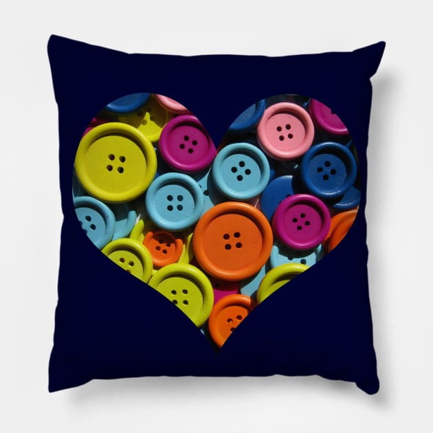 Button heart Pillow by WordsGames